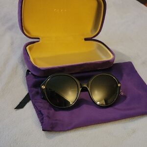 Gucci Black Sunglasses with Purple Case